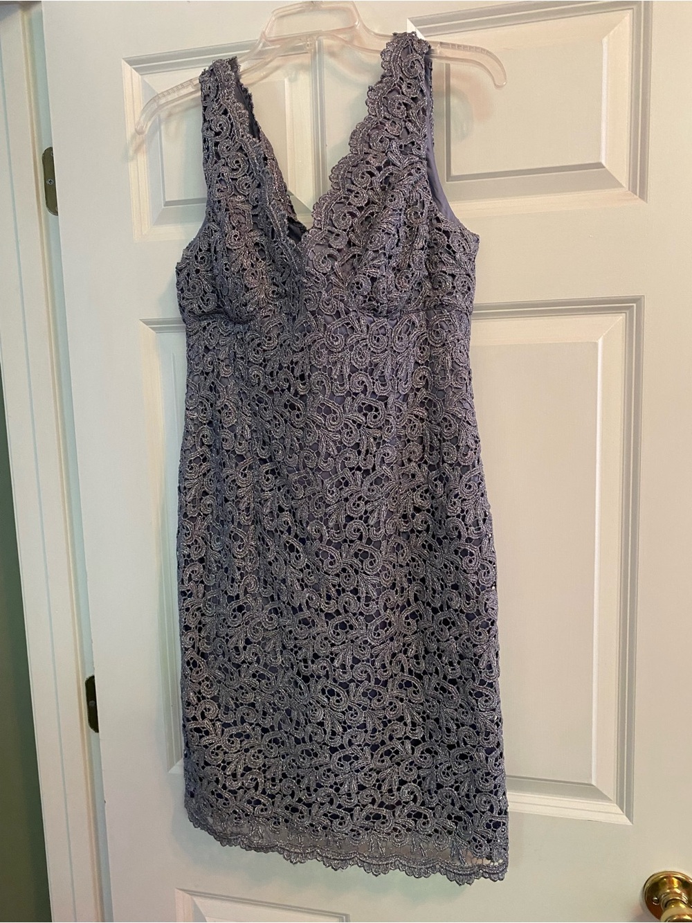Adrianna Papell Lace V-Neck Sheath Dress
